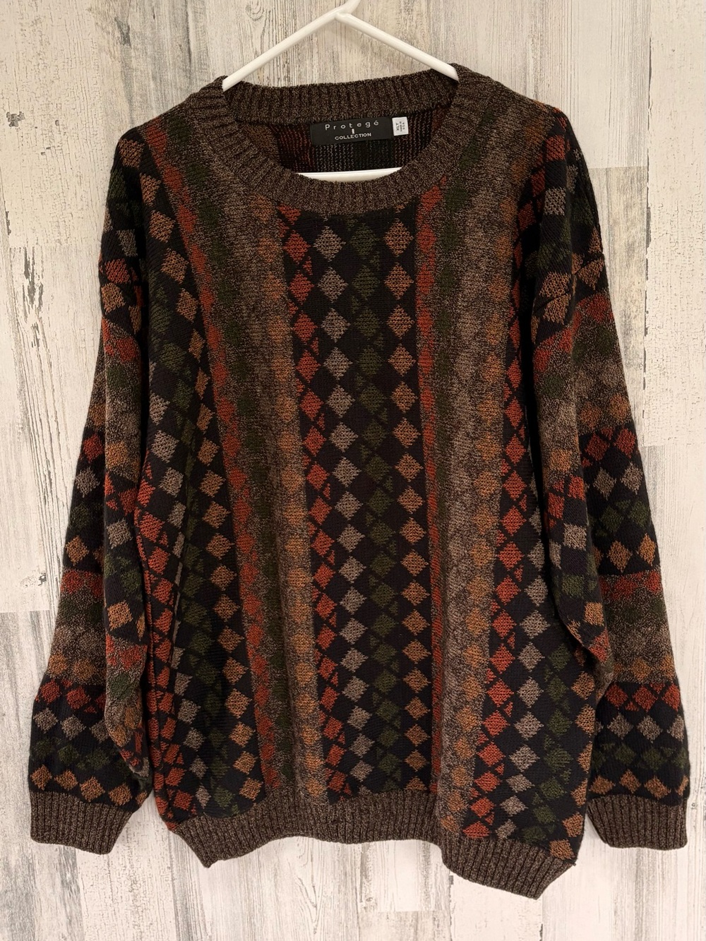 Protege Collection Vintage 90’s Size XLT Crewneck Pattern Sweater Multi Color